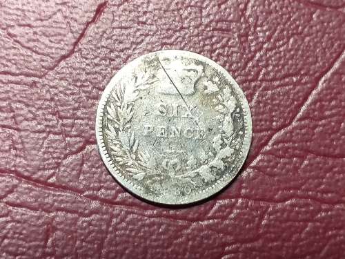 1880 BRITISH STERLING SILVER 6 PENCE - [Filler coin.]