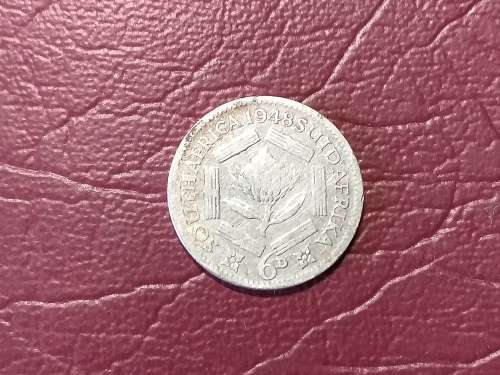 1948 SA UNION SILVER 6 PENCE