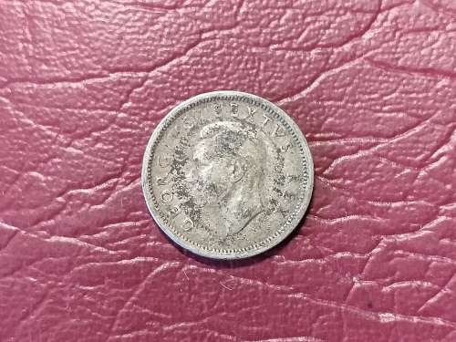 1950 SA UNION SILVER 6 PENCE