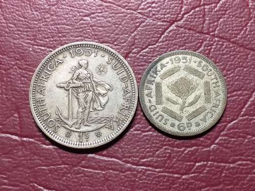 2 X SA UNION SILVER COINS - [1 Bid for both]