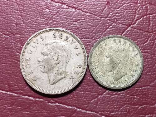 2 X SA UNION SILVER COINS - [1 Bid for both]