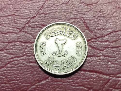 1938 EGYPT 2 Milliemes - Farouk