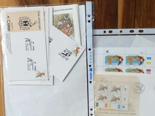 CISKEI - FDC - CONTROLE BLOCKS - DATE STAMP CARDS - IN PLASTIC SLEEVES - MINT CONDITION
