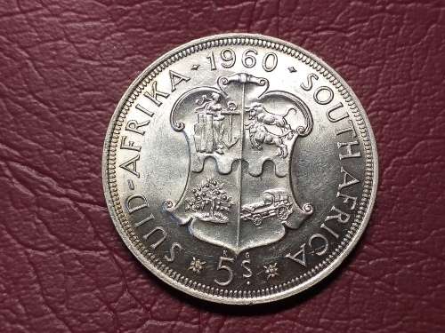 1960 SA UNION SILVER 5 SHILLINGS