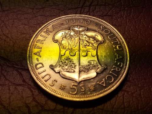 1960 SA UNION SILVER 5 SHILLINGS