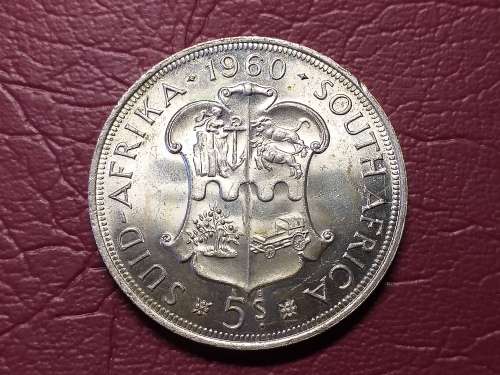 1960 SA UNION SILVER 5 SHILLINGS
