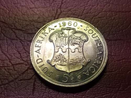 1960 SA UNION SILVER 5 SHILLINGS