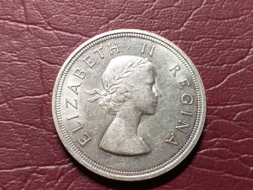 1954 SA UNION SILVER 5 SHILLINGS - [RARE]