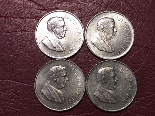 4 X 1967 RSA SIVER RANDS - [Bid per coin to take all.]