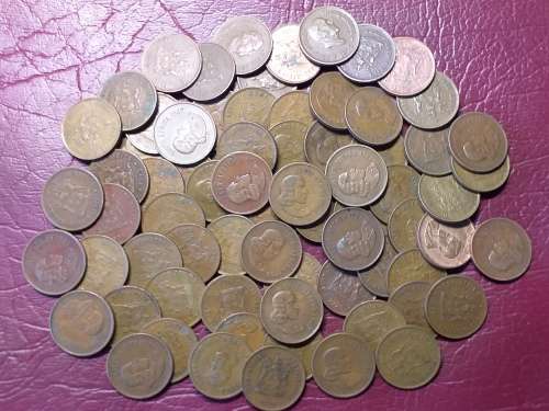 A LOT OF 70 RSA BRONZE 1 CENTS - [Bid per coin to take all.]