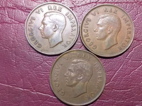 A LOT OF 3 SA UNION PENNIES - [Bid per coin to take all.]