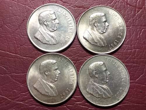 A LOT OF 4 RSA SILVER RANDS - [Bid per coin to take all.]