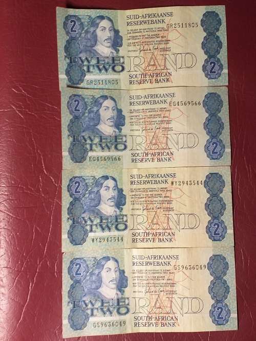 4 x RSA R2 NOTES - GERHARD DE KOCK - [Bid per note to take all.]