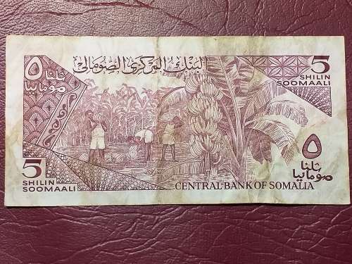 1986 SOMALIA 5 Shilin / 5 Shillings NOTE