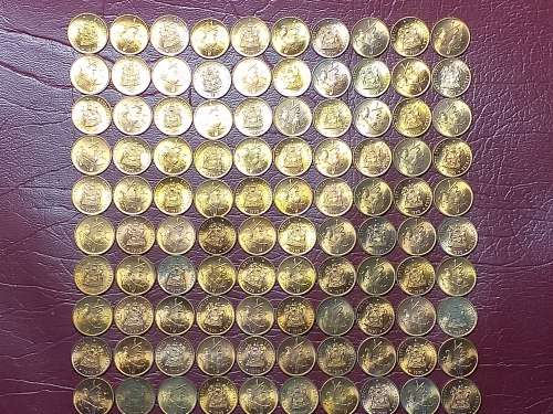 A LOT OF 100 x 1970 RSA BRONZE ½ Cents - ALL BRILLIANT MINT STATE - [Bid per coin to take all.]