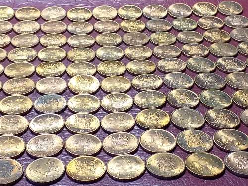 A LOT OF 100 x 1970 RSA BRONZE ½ Cents - ALL BRILLIANT MINT STATE - [Bid per coin to take all.]