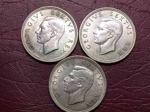 A LOT OF 3 x 1949 SA UNION 5 SHILLINGS - [Bid per coin to take all.]