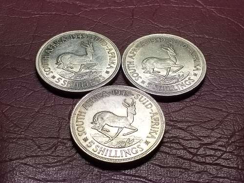 A LOT OF 3 x 1949 SA UNION 5 SHILLINGS - [Bid per coin to take all.]