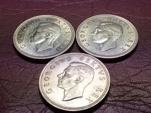 A LOT OF 3 x 1949 SA UNION 5 SHILLINGS - [Bid per coin to take all.]