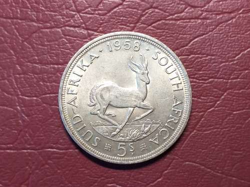 1958 SA UNION SILVER 5 SHILLINGS