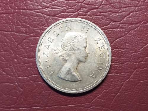 1958 SA UNION SILVER 5 SHILLINGS