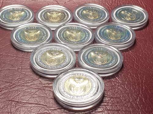 A LOT OF 10 x 2023 RSA R5 COINS - MINT STATE CAPSULED - [Bid per coin to take all.]
