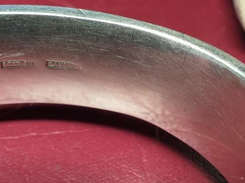 LOVELY GENUINE SOLID STERLING SILVER NAME BANGLE  - [38 g]