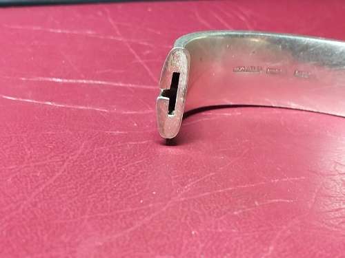 LOVELY GENUINE SOLID STERLING SILVER NAME BANGLE  - [38 g]