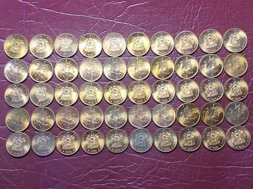 A LOT OF 50 x 1970 RSA BRONZE ½ Cents - BRILLIANT MINT STATE - [Bid per coin to take all.]