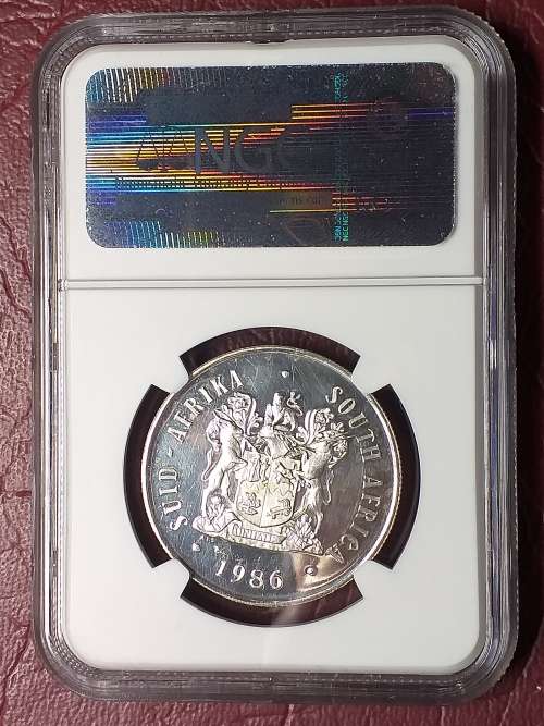 1986 RSA SILVER RAND - YEAR OF DISABLED PEOPLE - NGC GRADED PROOF DETAILS
