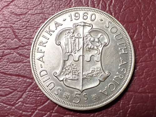1960 SA UNION SILVER 5 SHILLINGS