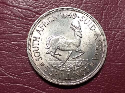 1949 SA UNION SILVER 5 SHILLINGS