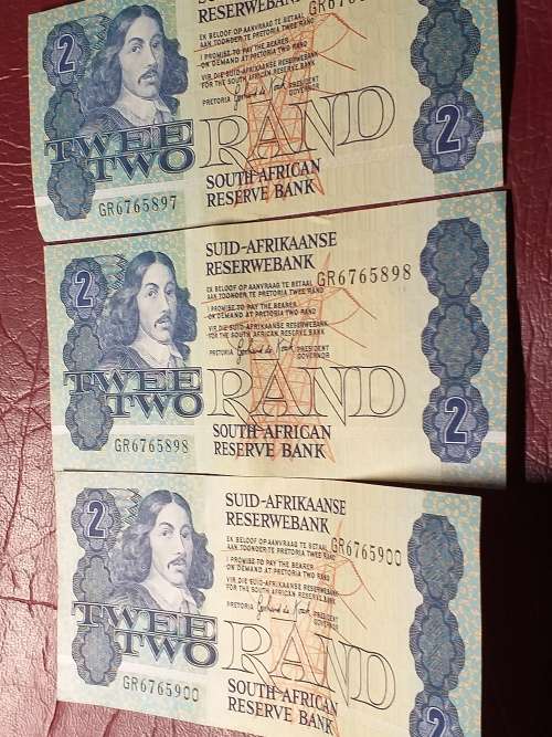 3 x RSA R2 NOTES - MINT STATE - GERHARD DE KOCK- [Bid per note to take all.]