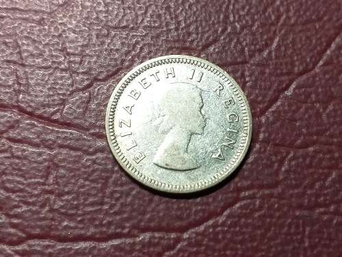 1956 SA UNION SILVER 3 PENCE