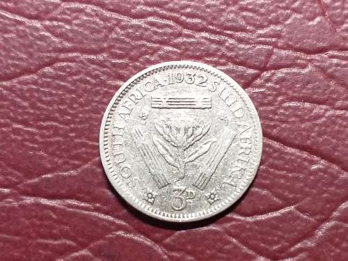 1932 SA UNION SILVER 3 PENCE