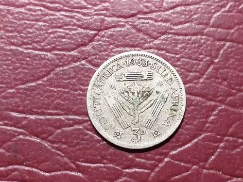 1933 SA UNION SILVER 3 PENCE