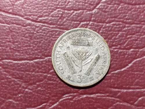 1936 SA UNION SILVER 3 PENCE