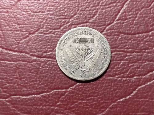 1938 SA UNION SILVER 3 PENCE