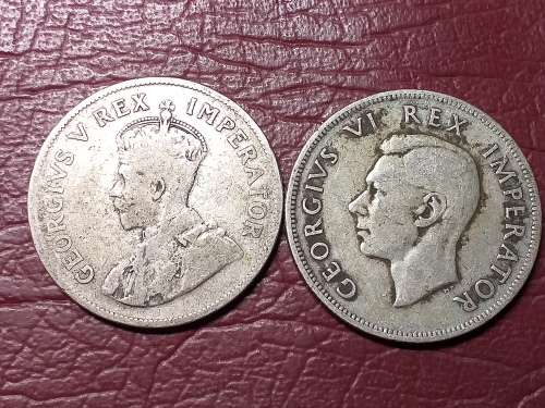 1936 AND 1937 SA UNION SILVER 2.5 SHILLINGS - [Bid per coin to take both.]
