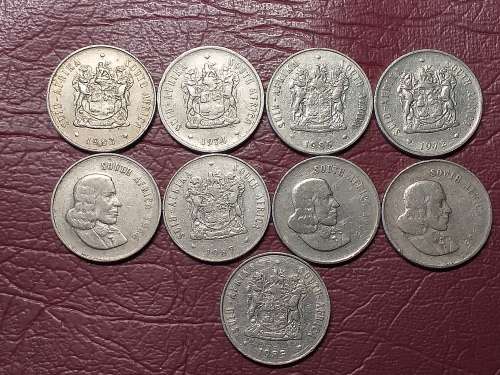 9 x RSA NICKEL 20 CENTS - [Bid per coin to take all.]