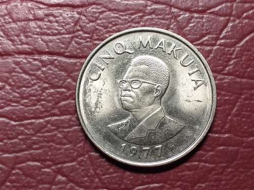 1977 ZAIRE 5 Makuta - A RELIST