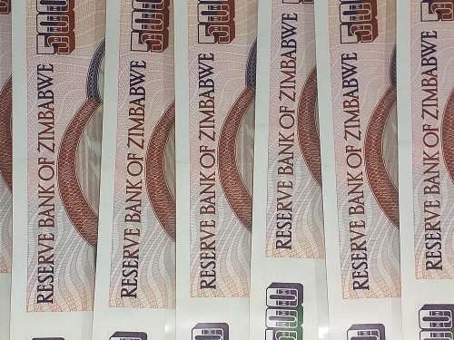 9 x ZIMBABWE 500 Dollar Notes IN SEQUENCE - MINT STATE