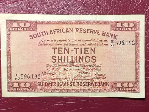 1941 SA RESERVE BANK TEN SHILLINGS NOTE - J. POSTMUS