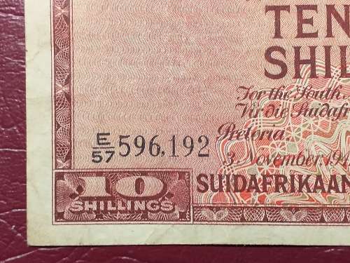 1941 SA RESERVE BANK TEN SHILLINGS NOTE - J. POSTMUS