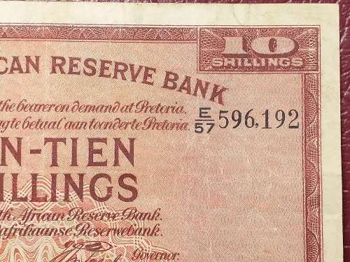 1941 SA RESERVE BANK TEN SHILLINGS NOTE - J. POSTMUS