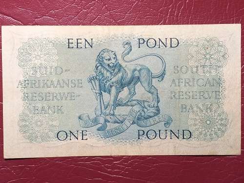 1959 SA RESERVE BANK ONE POUND NOTE - M.H. DE KOCK