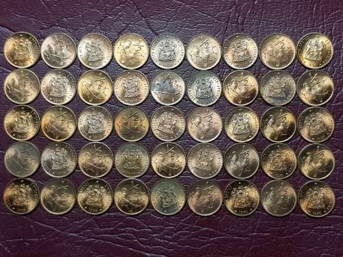A LOT OF 50 x 1970 RSA BRONZE ½ Cents - BRILLIANT MINT STATE - [Bid per coin to take all.]