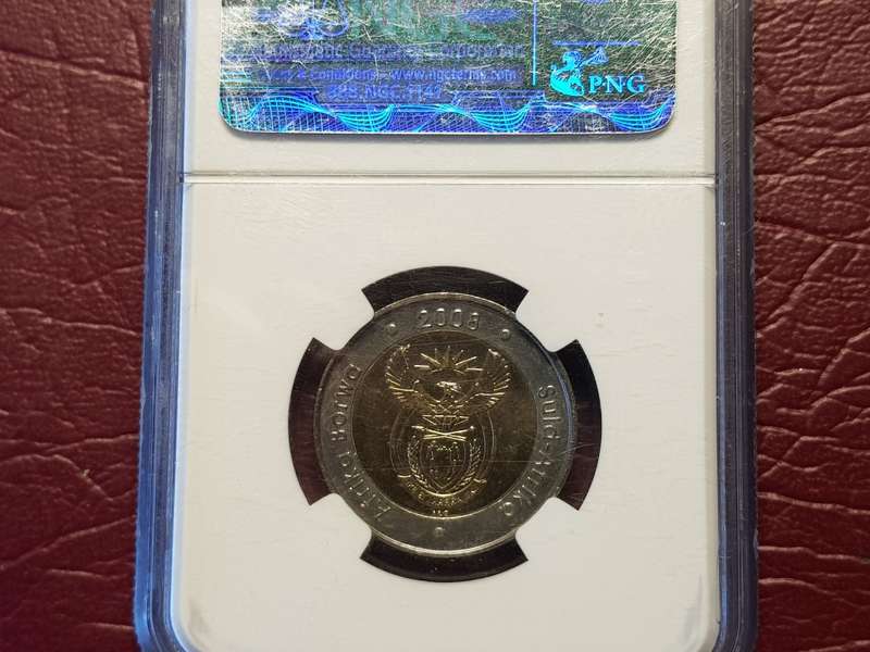 MS 68 NGC GRADED 2008 RSA R5 - MANDELA 90th BIRTHDAY
