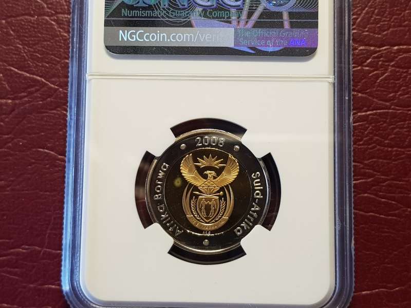PF 68 ULTRA CAMEO MIRRORED NGC GRADED 2008 RSA R5 - MANDELA 90th BIRTHDAY