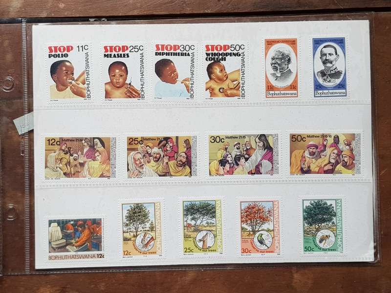MINT STAMPS OF BOPHUTHATSWANA IN PLASTIC FOLDER - [ONE BID FOR ALL.]